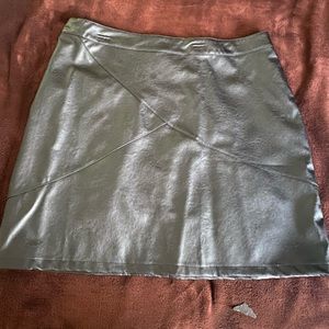 Pleather midi skirt plus